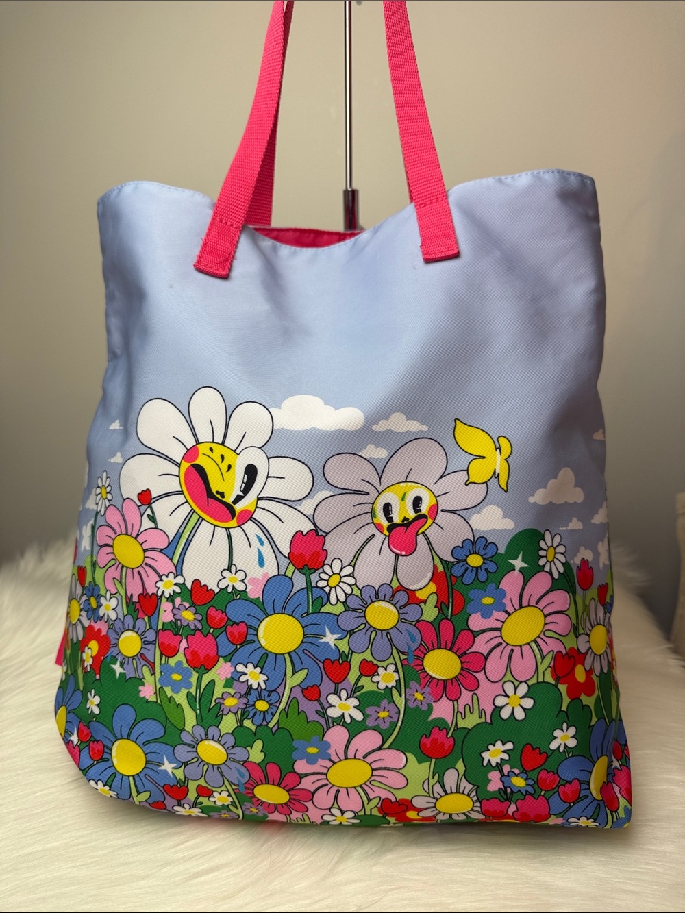 NWT Estée Lauder blue flower tote bag